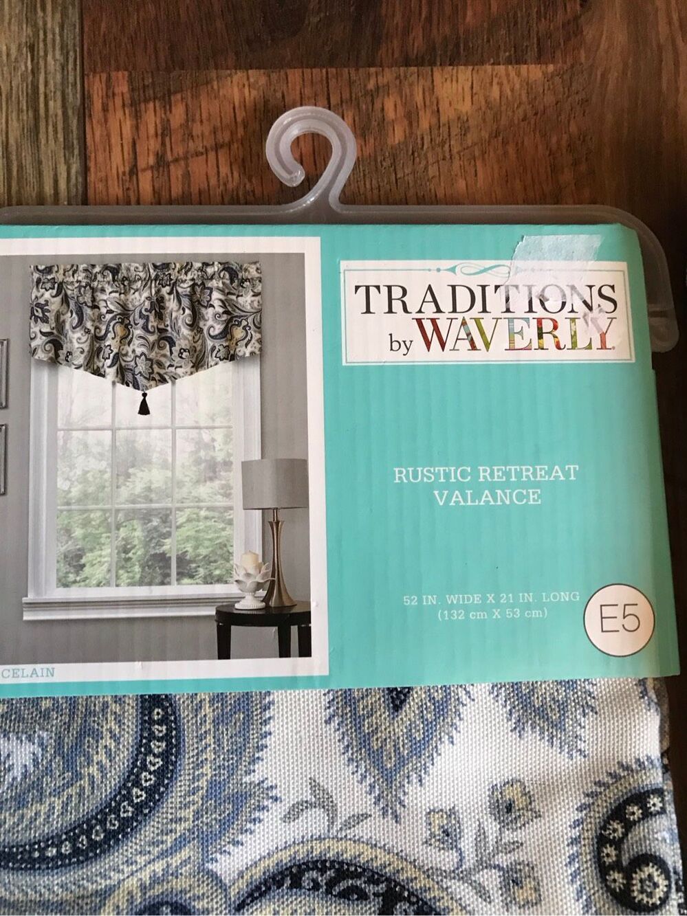 Traditions by Waverly set of 2 Valences curtain 52” wide X 21”long blue paisley